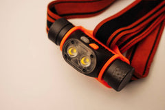 Ultralight rechargeable headlamp with red light mode